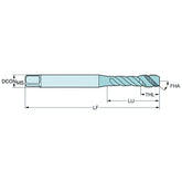 Sandvik HSS-PM Blue Spiral Flute PVD FeN coated Tap 3/8" UNC, DIN 2184-1 Short Body